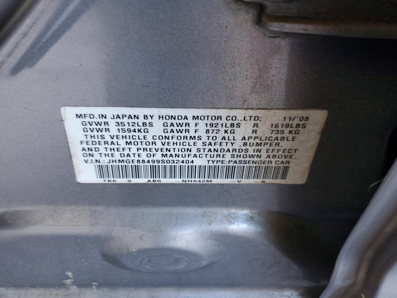 2009 HONDA FIT SPORT photo 34