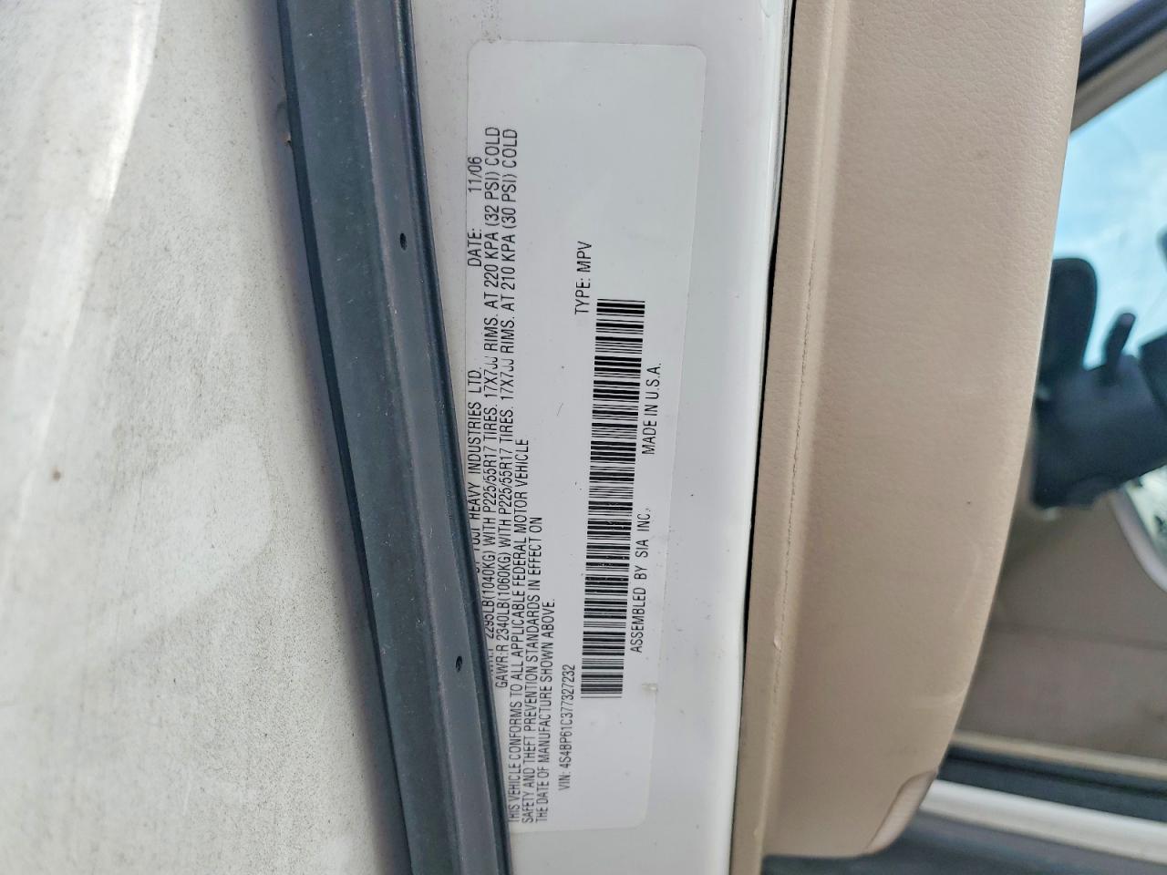 2007 SUBARU OUTBACK OUTBACK 2.5I photo 14