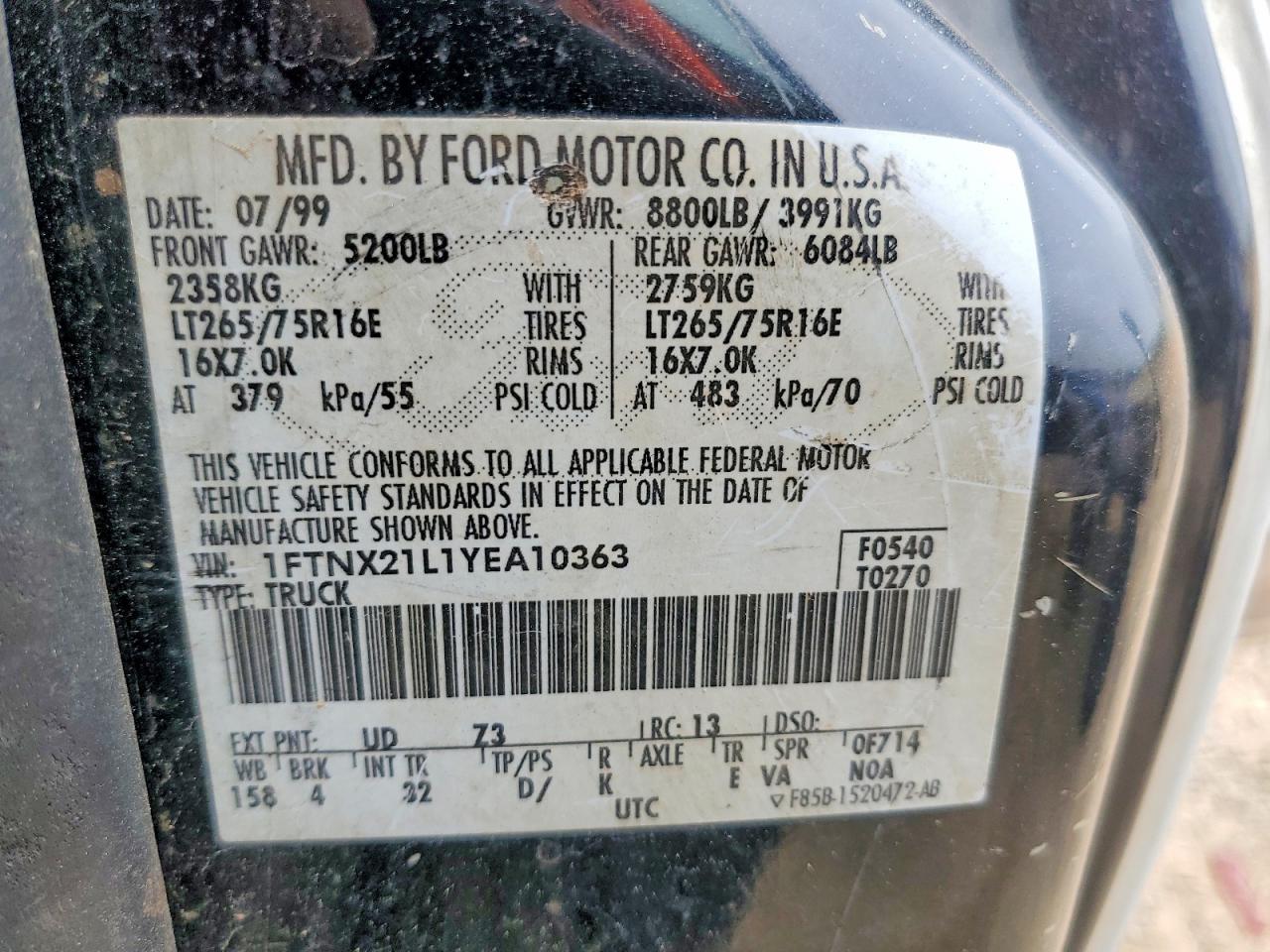 2000 FORD F250 SUPER DUTY photo 23