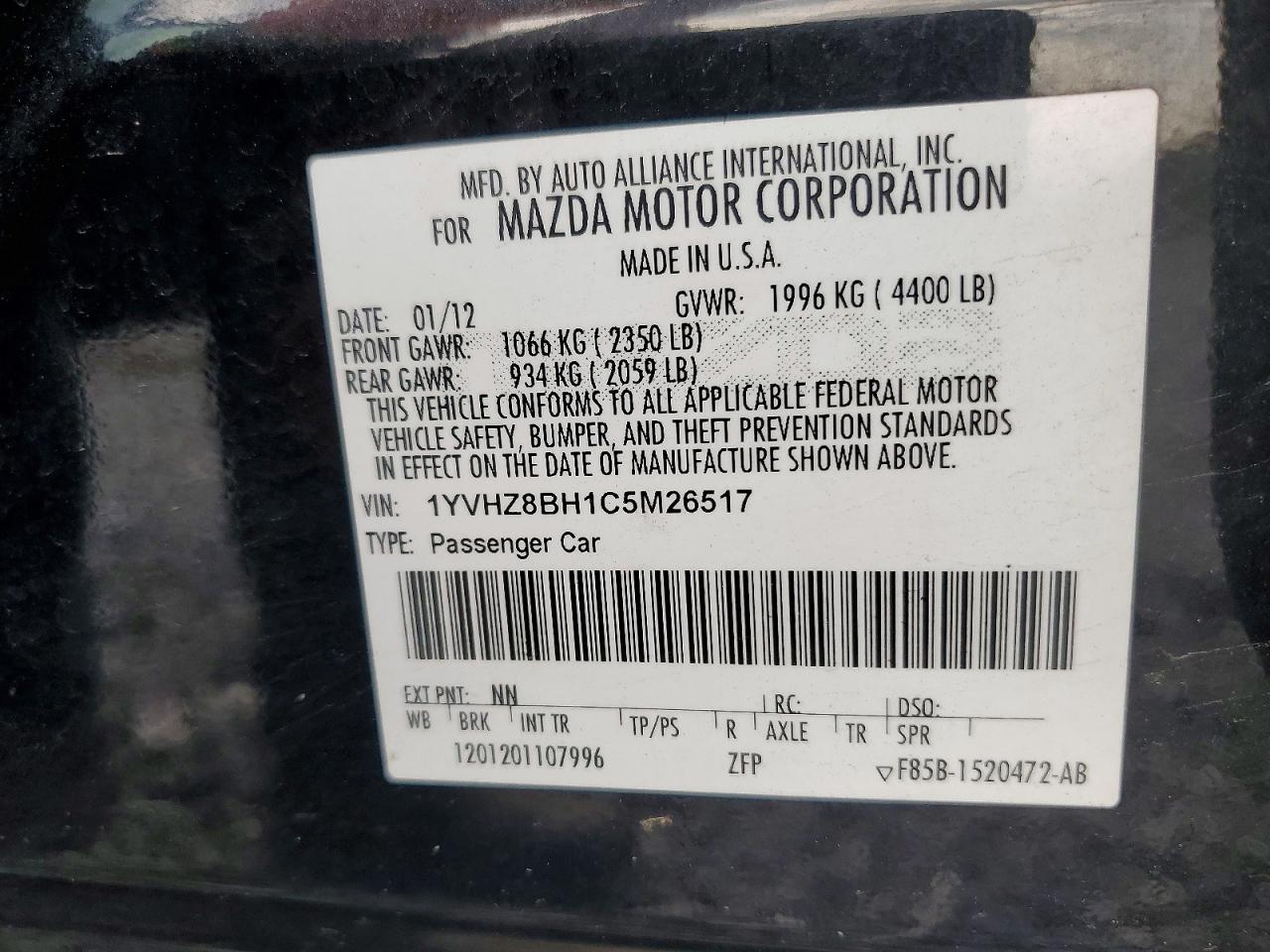 2012 MAZDA 6 I photo 25