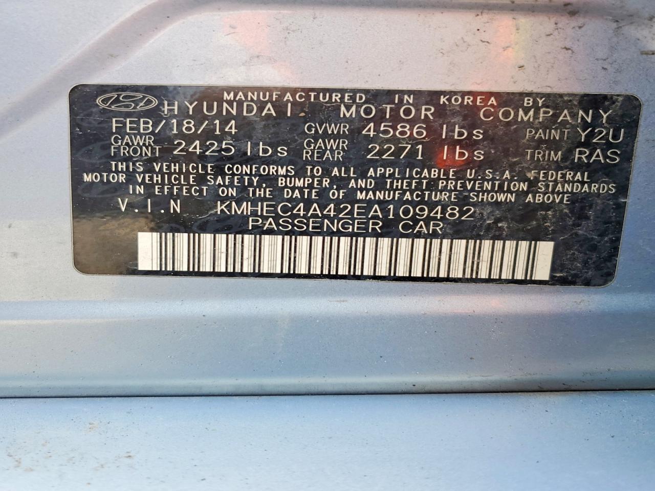 2014 HYUNDAI SONATA HYBRID photo 34