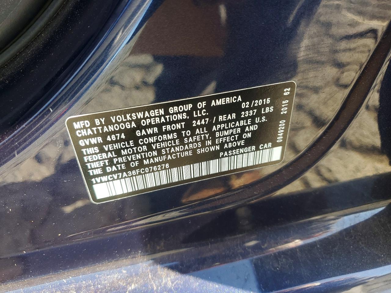 2015 VOLKSWAGEN PASSAT SEL photo 23