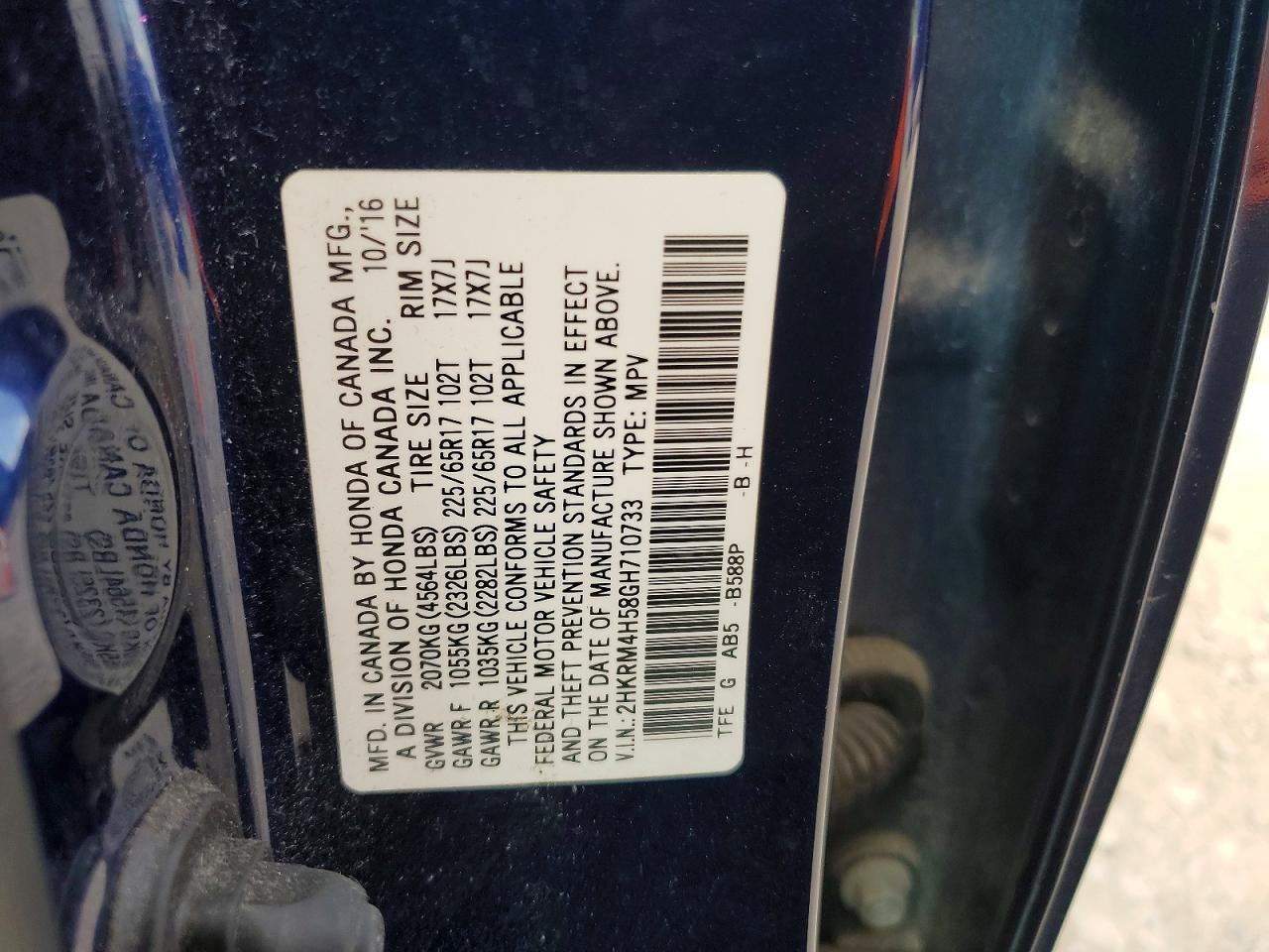 2016 HONDA CR-V EX photo 25