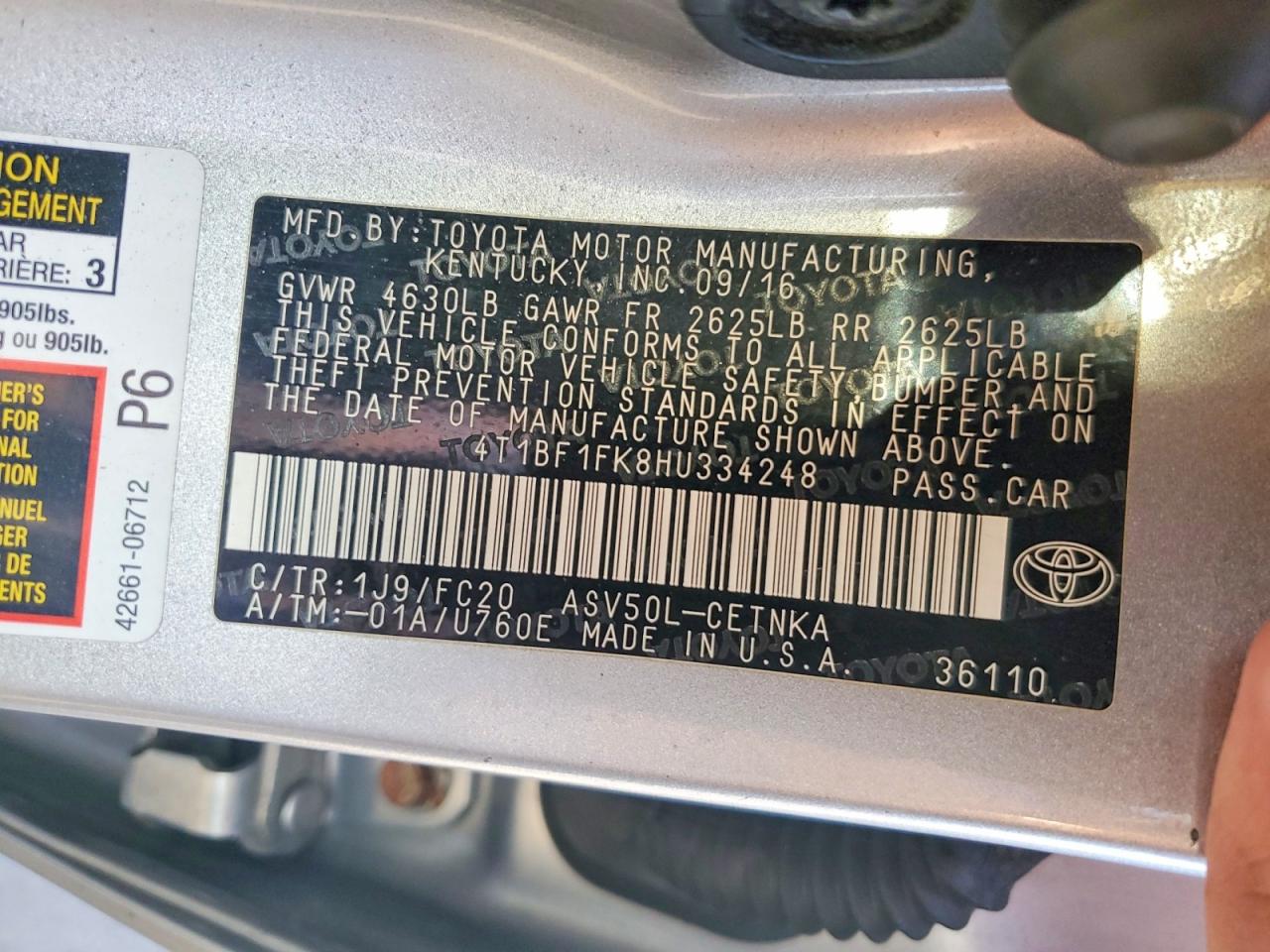 2017 TOYOTA CAMRY LE photo 37
