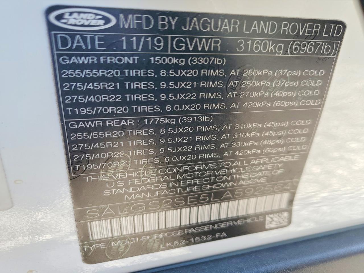 2020 LAND ROVER RANGE ROVER P525 HSE photo 25