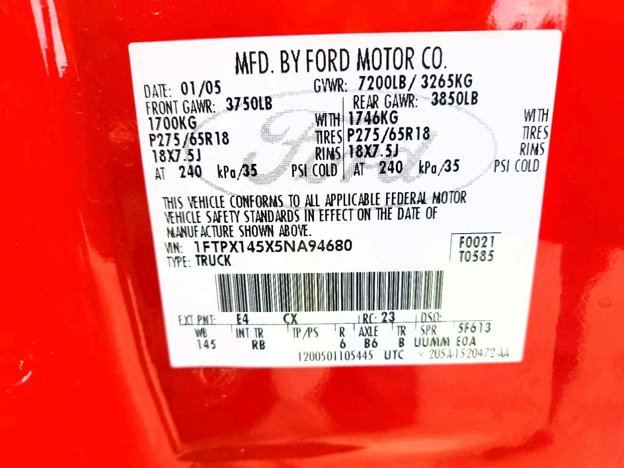 2005 FORD F150 photo 23