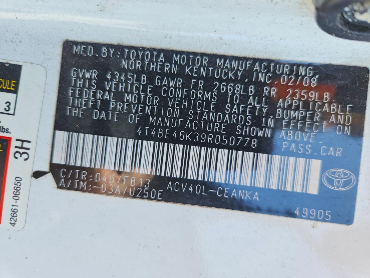 2009 TOYOTA CAMRY LE photo 23