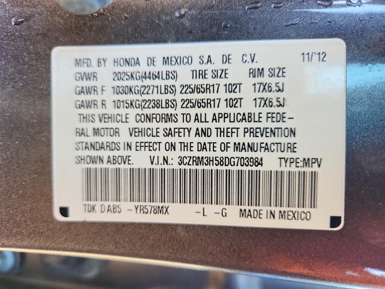 2013 HONDA CR-V EX photo 37