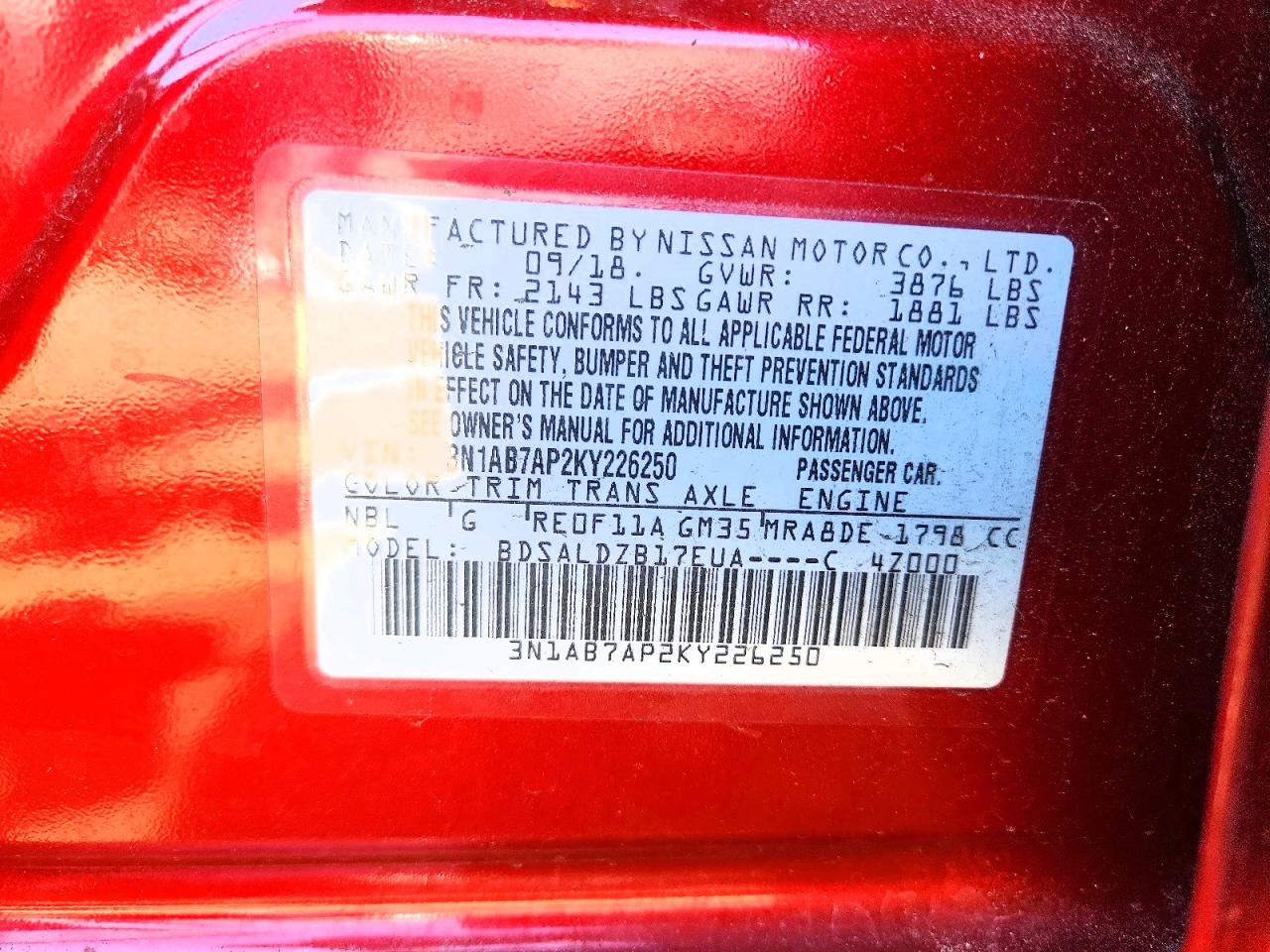 2019 NISSAN SENTRA SV photo 25