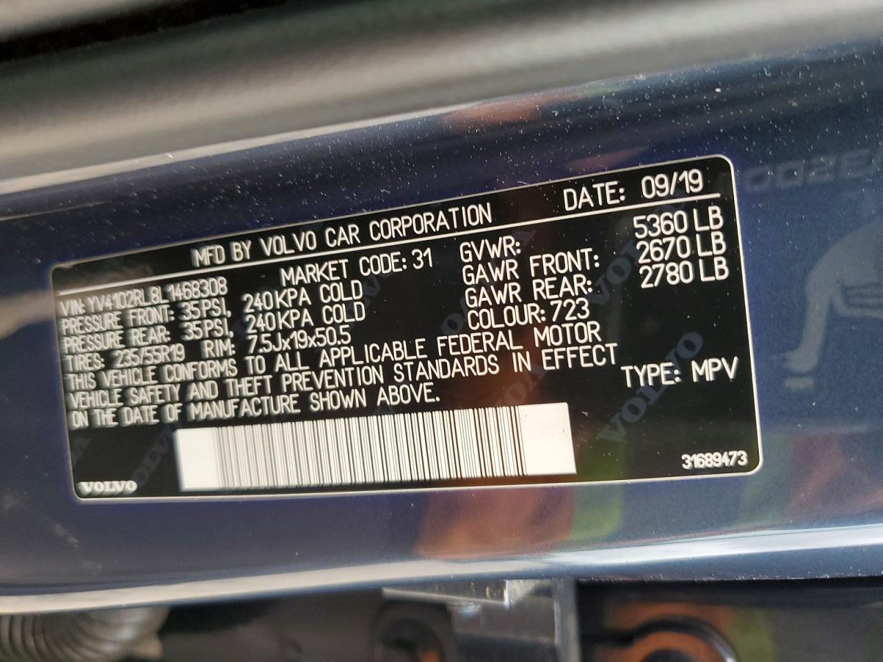 2020 VOLVO XC60 T5 INSCRIPTION photo 37