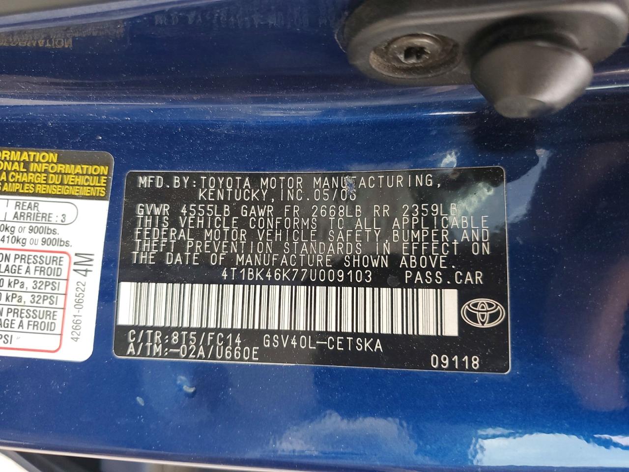2007 TOYOTA CAMRY SE V6 photo 34