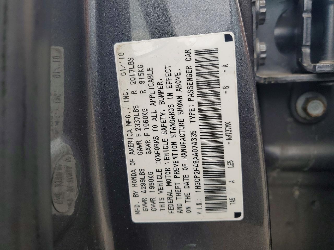 2010 HONDA ACCORD LXP photo 25