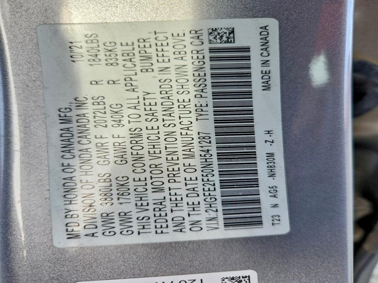 2022 HONDA CIVIC SPORT photo 25
