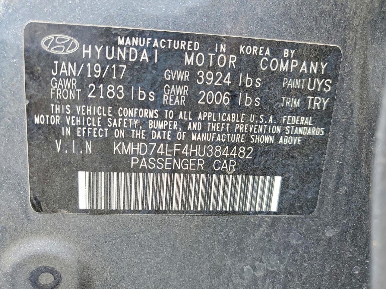 2017 HYUNDAI ELANTRA photo 12