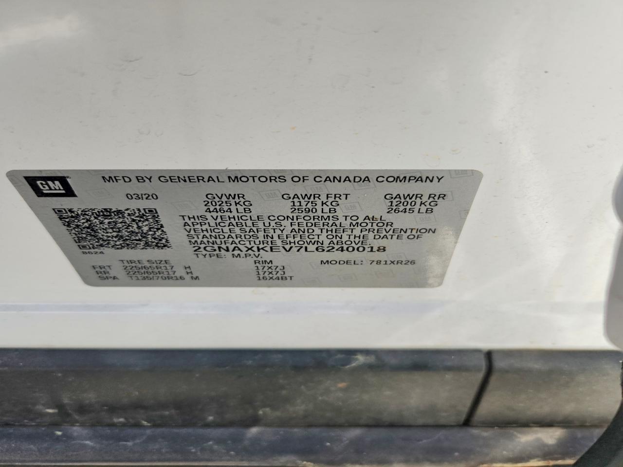2020 CHEVROLET EQUINOX LT photo 25