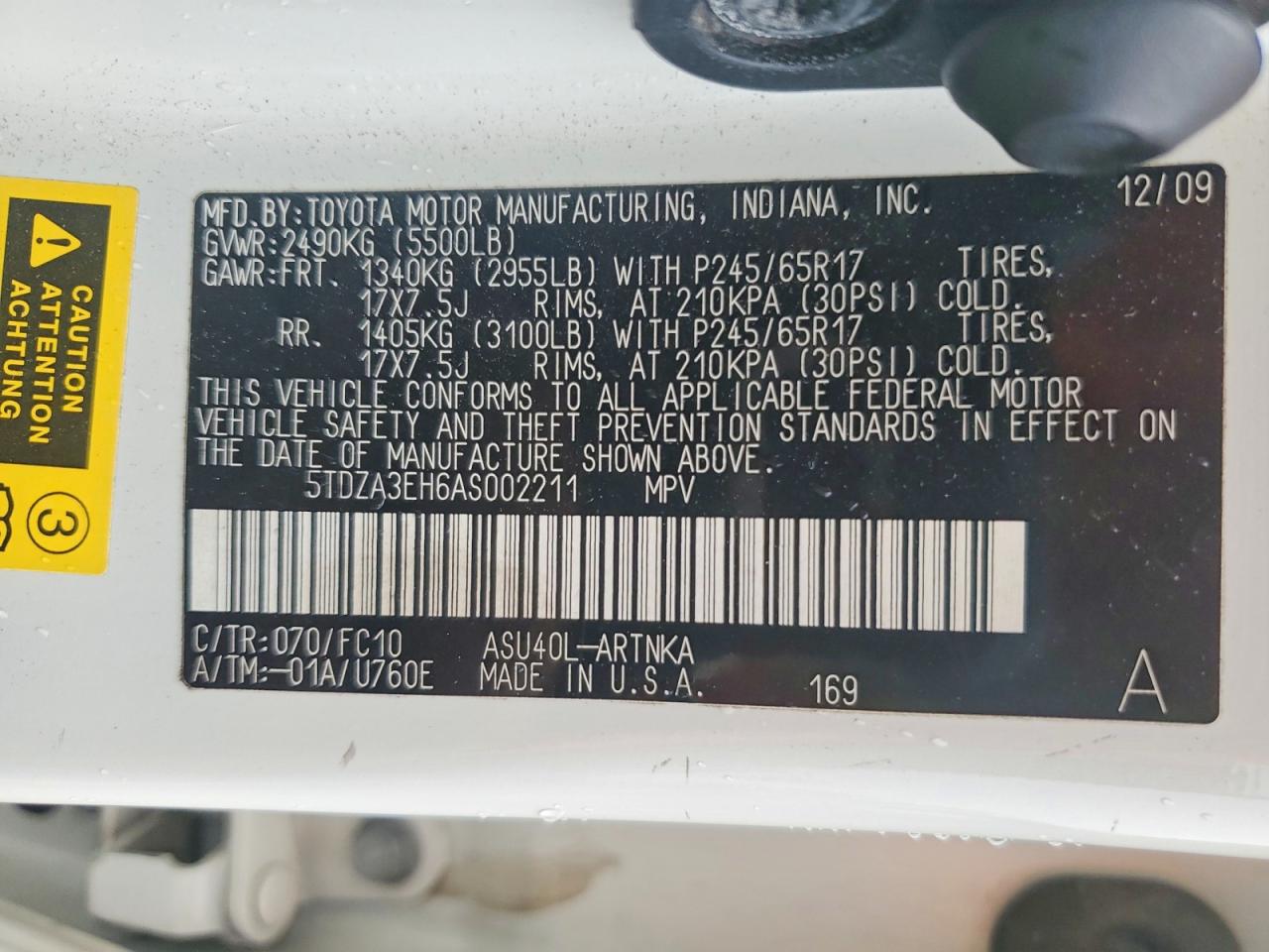 2010 TOYOTA HIGHLANDER BASE photo 27