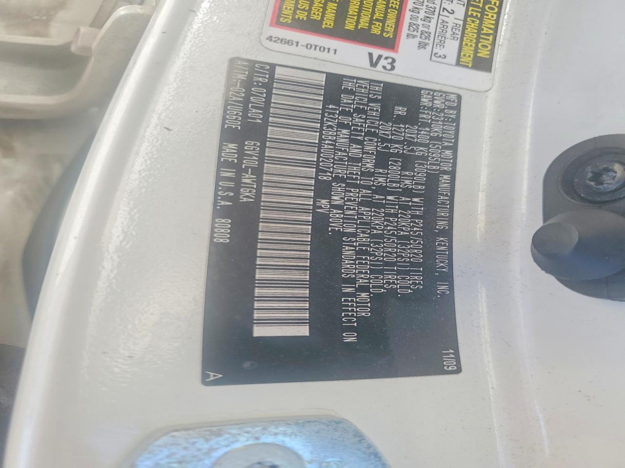 2010 TOYOTA VENZA FWD V6 photo 25