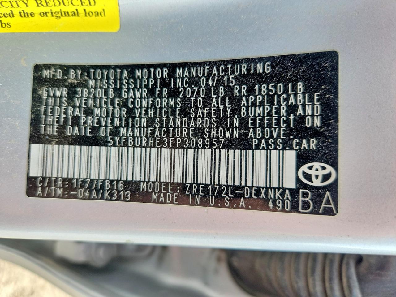 2015 TOYOTA COROLLA LE photo 23