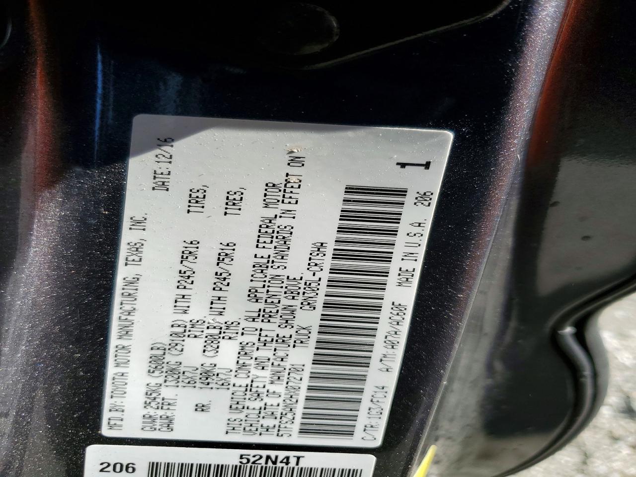 2017 TOYOTA TACOMA SR5 V6 photo 12