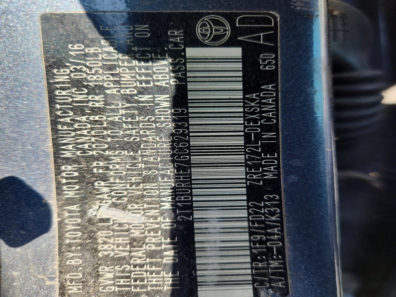 2016 TOYOTA COROLLA S PLUS photo 23