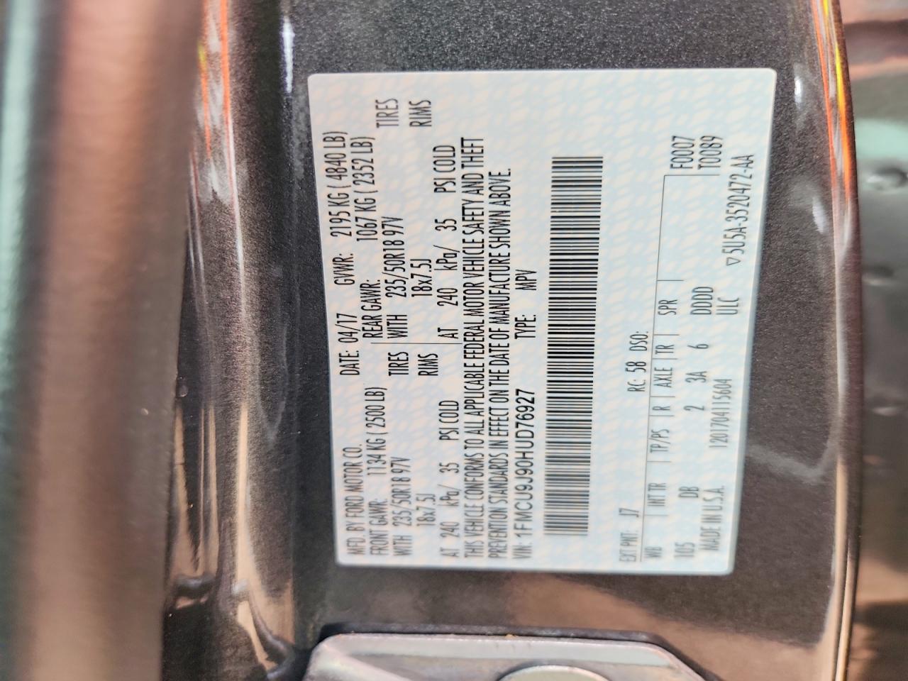 2017 FORD ESCAPE TITANIUM photo 14