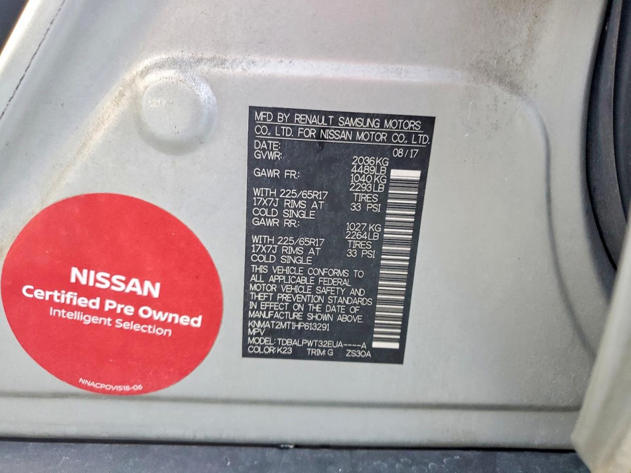 2017 NISSAN ROGUE S photo 40