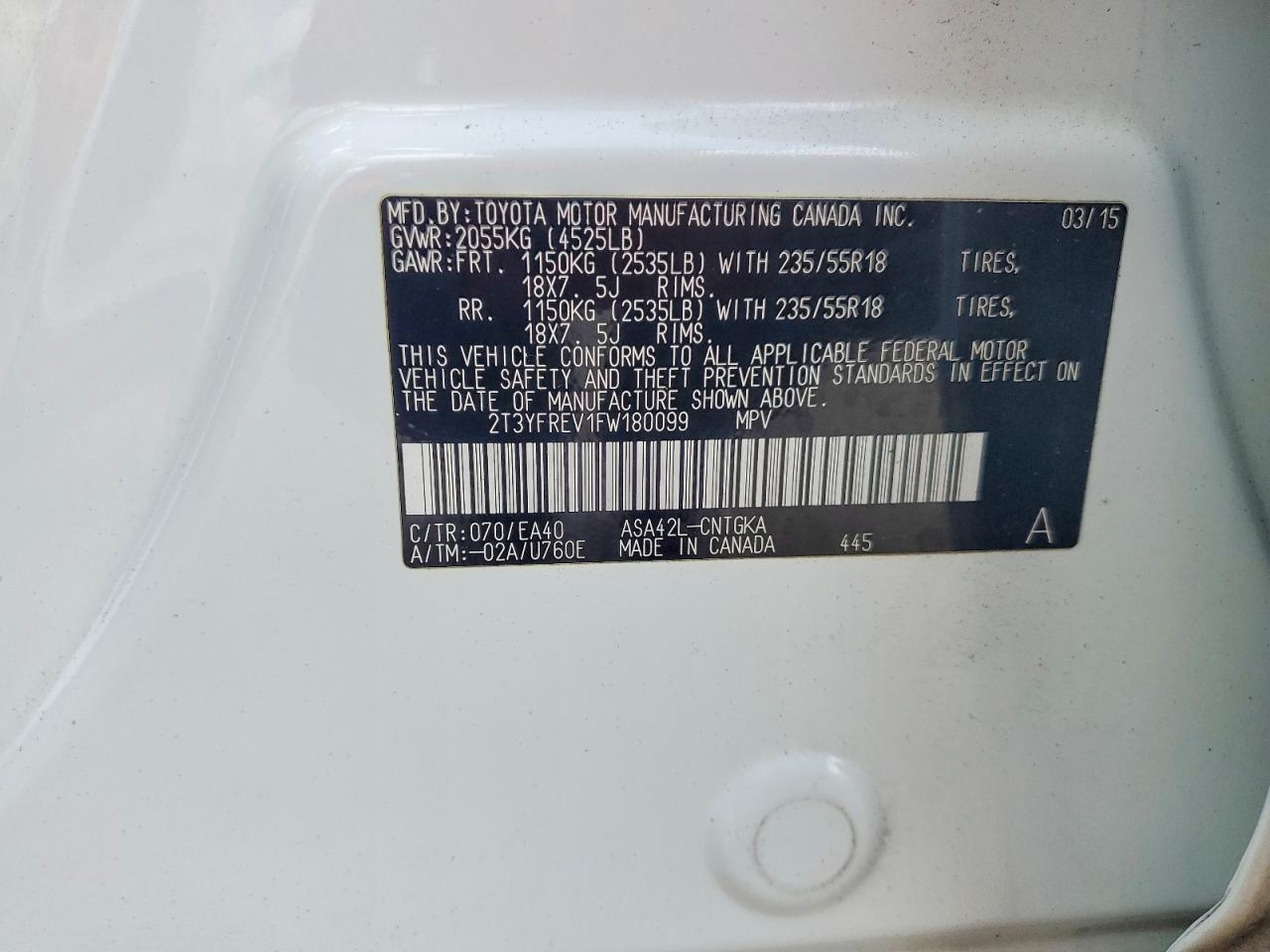 2015 TOYOTA RAV4 LIMITED photo 25