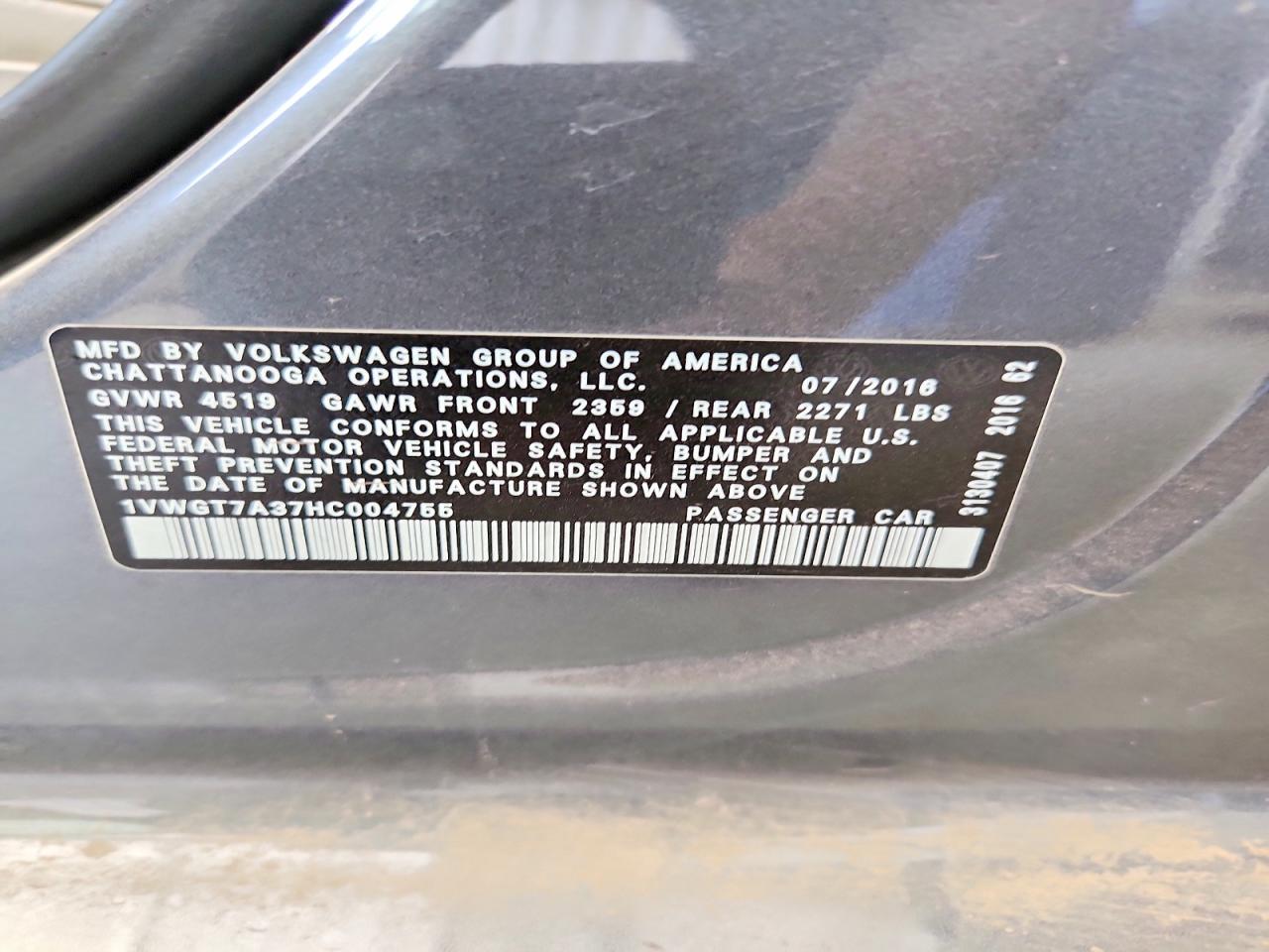 2017 VOLKSWAGEN PASSAT SE photo 37