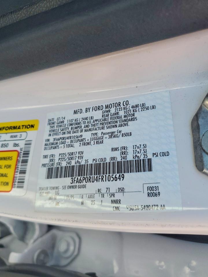 2015 FORD FUSION TITANIUM HEV photo 12