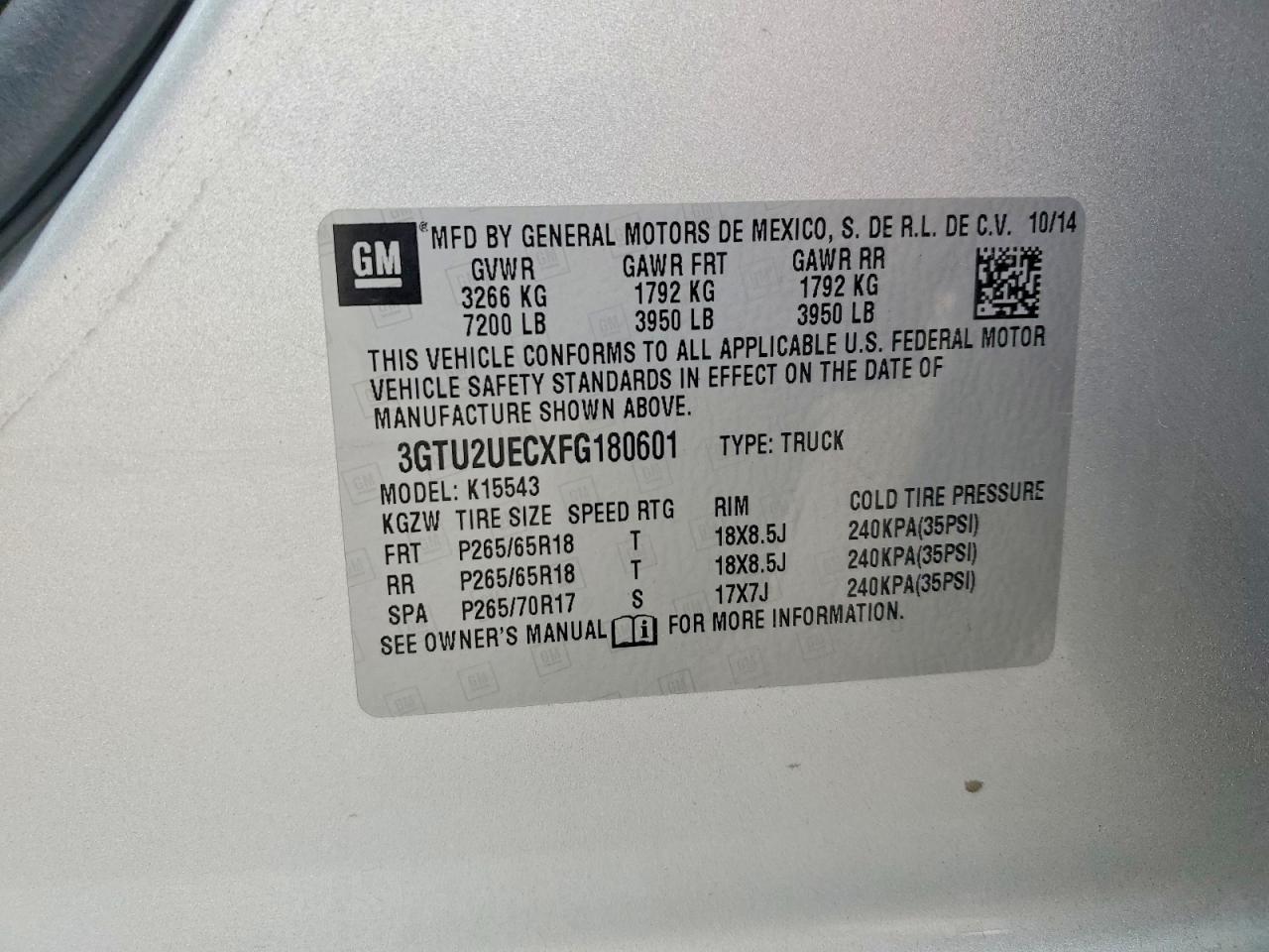 2015 GMC SIERRA K1500 SLE photo 12
