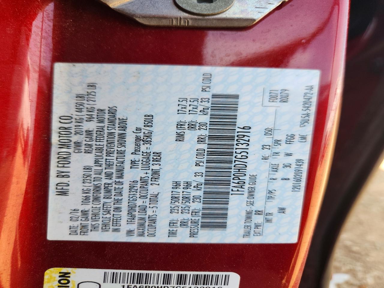 2016 FORD FUSION SE photo 23