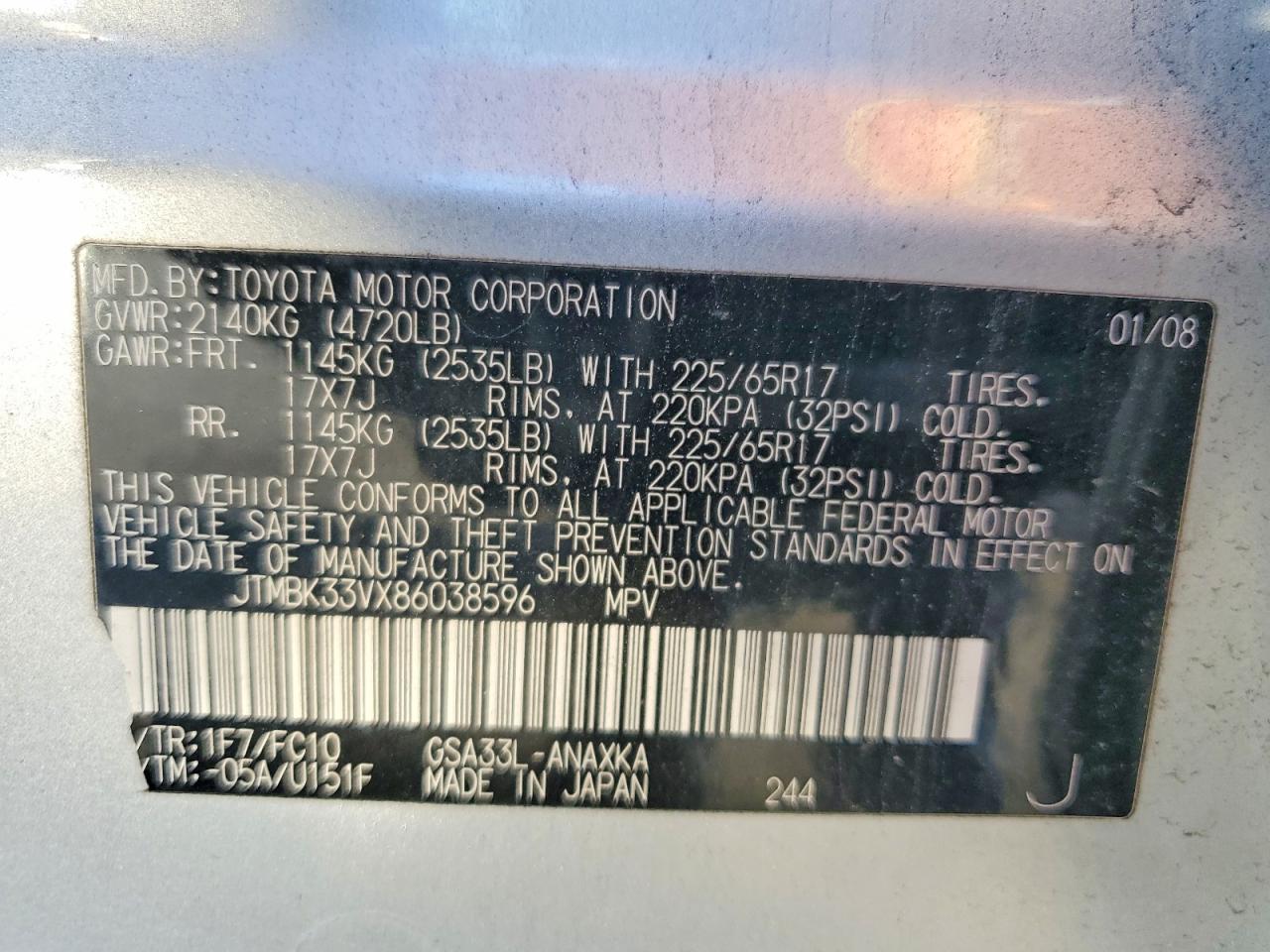 2008 TOYOTA RAV4 BASE photo 37