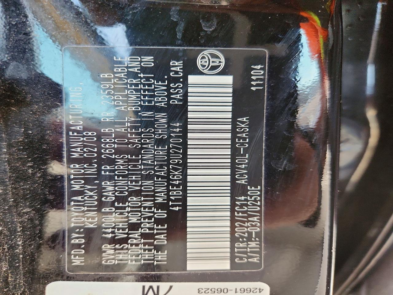 2009 TOYOTA CAMRY SE photo 23