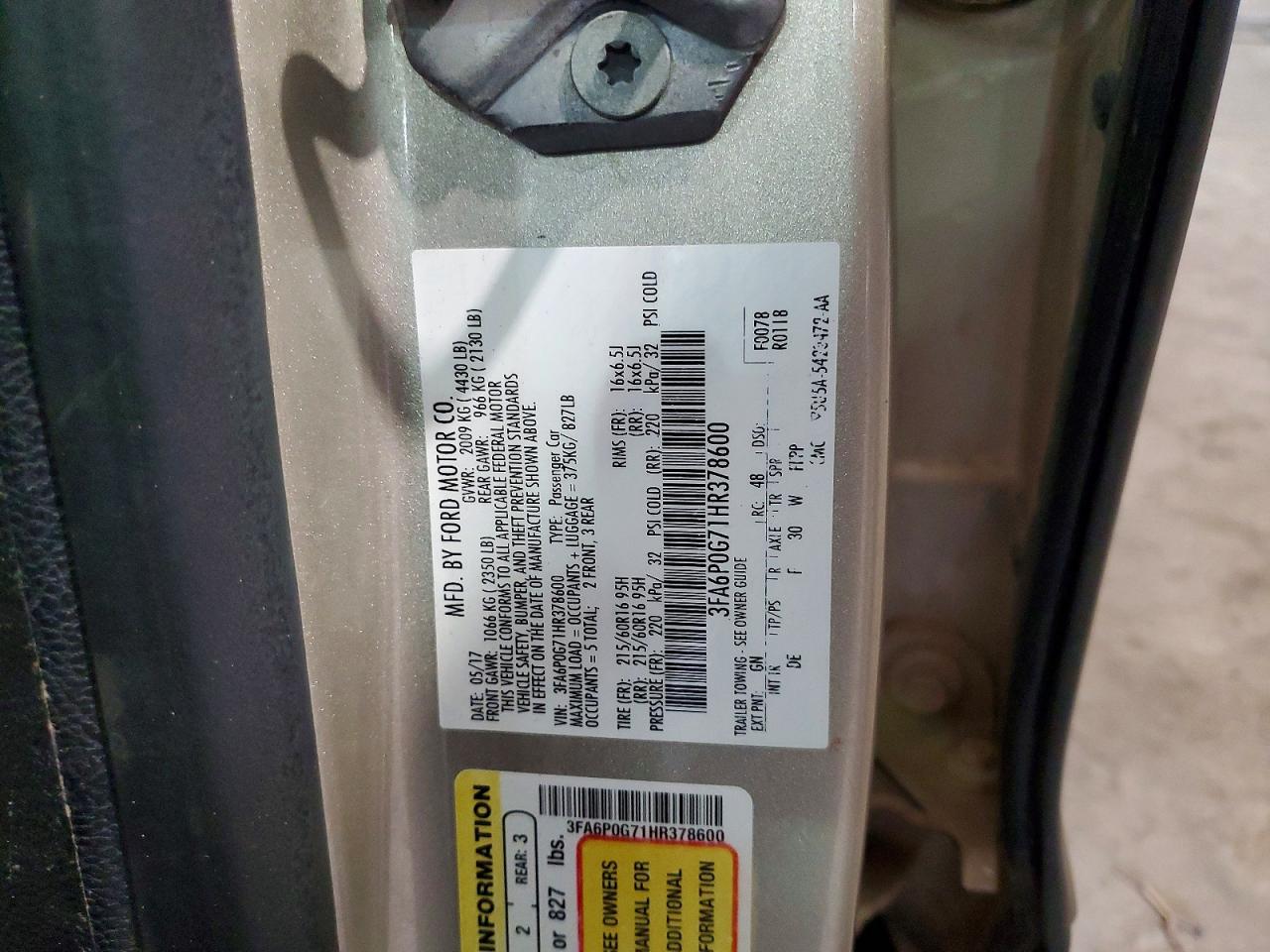2017 FORD FUSION S photo 23