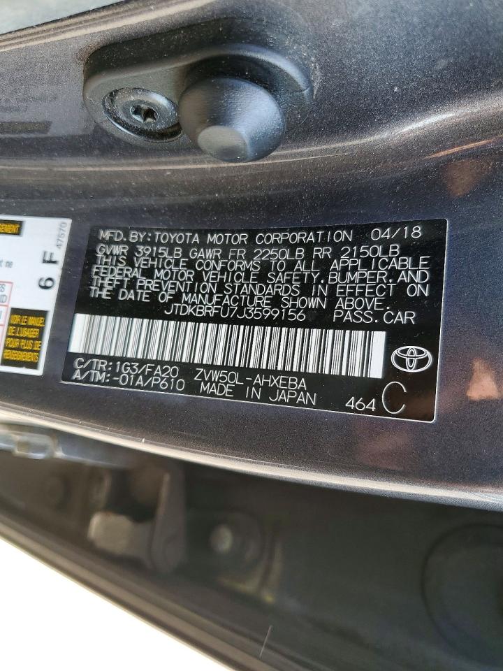 2018 TOYOTA PRIUS ONE photo 37