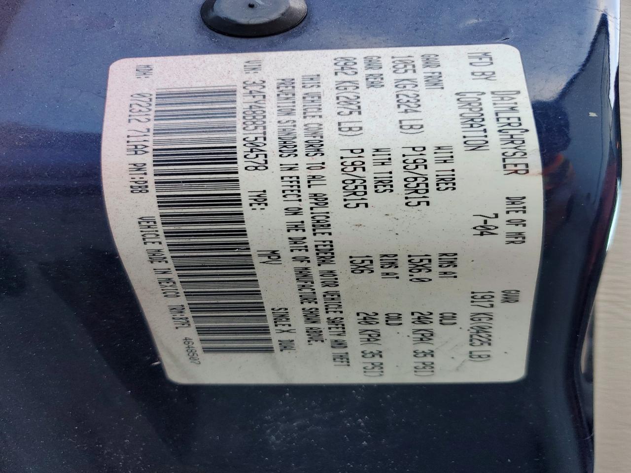 2005 CHRYSLER PT CRUISER photo 37