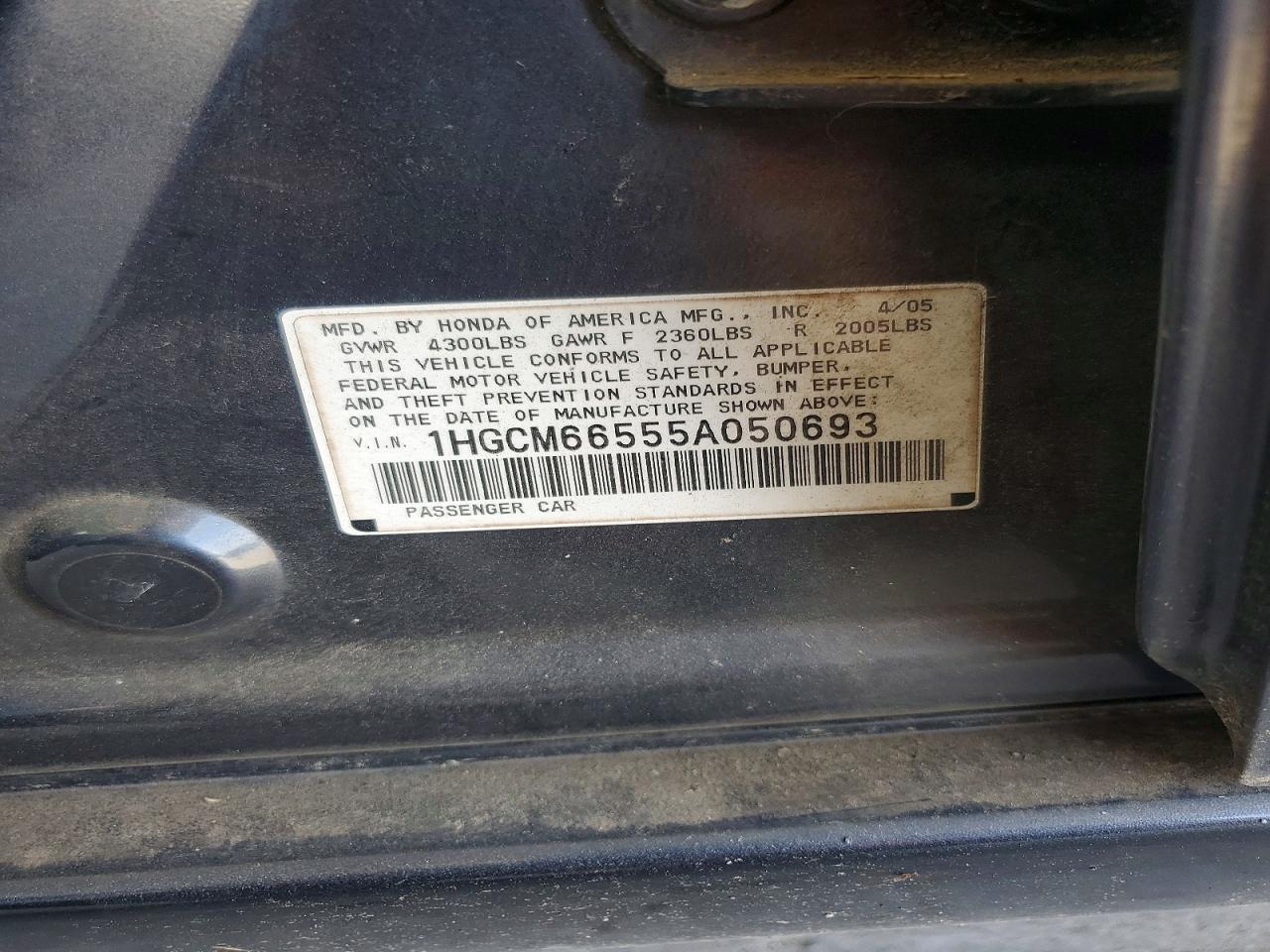 2005 HONDA ACCORD EX photo 12