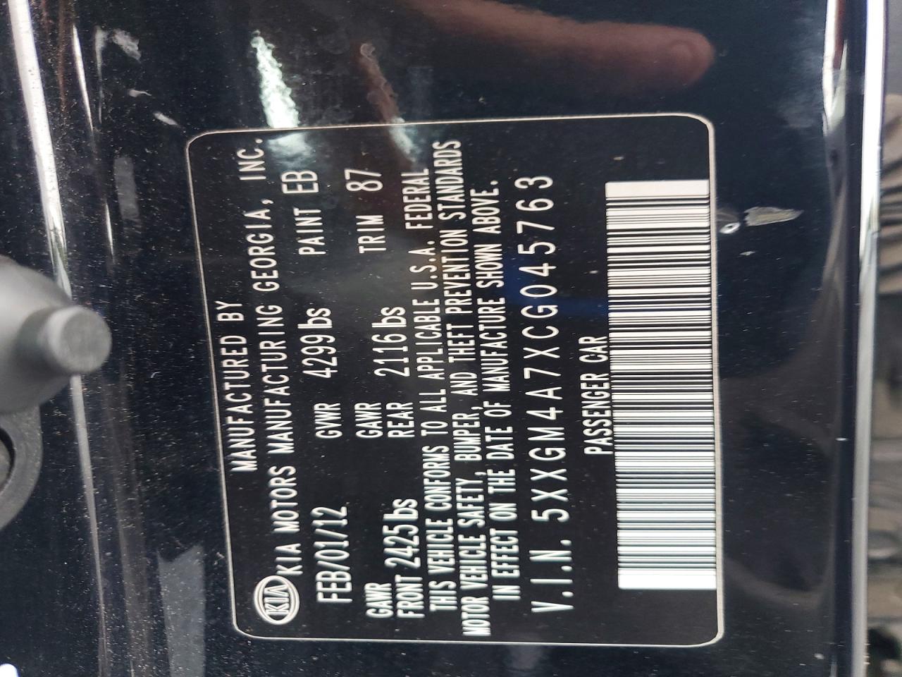2012 KIA OPTIMA LX photo 34