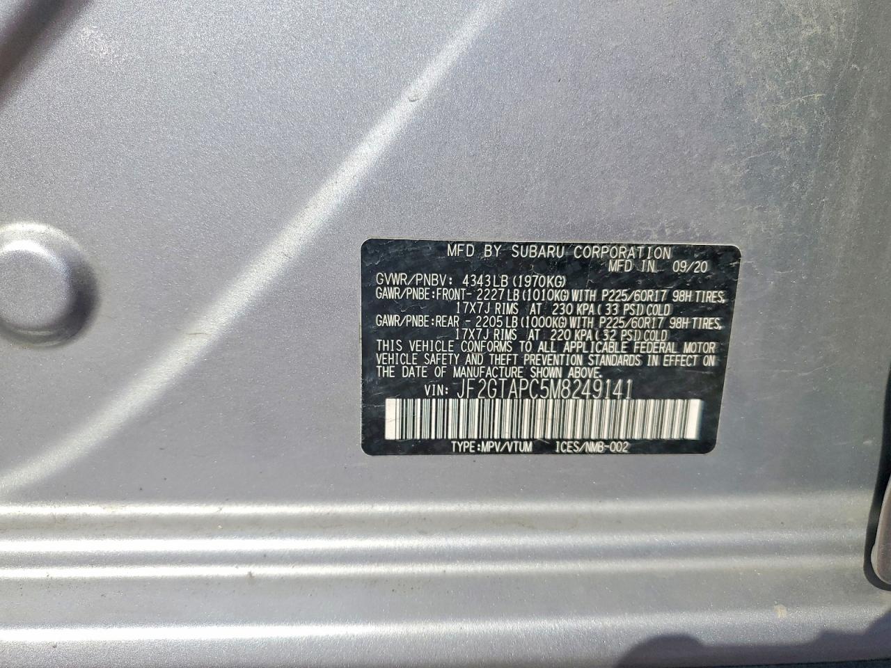 2021 SUBARU CROSSTREK PREMIUM photo 34