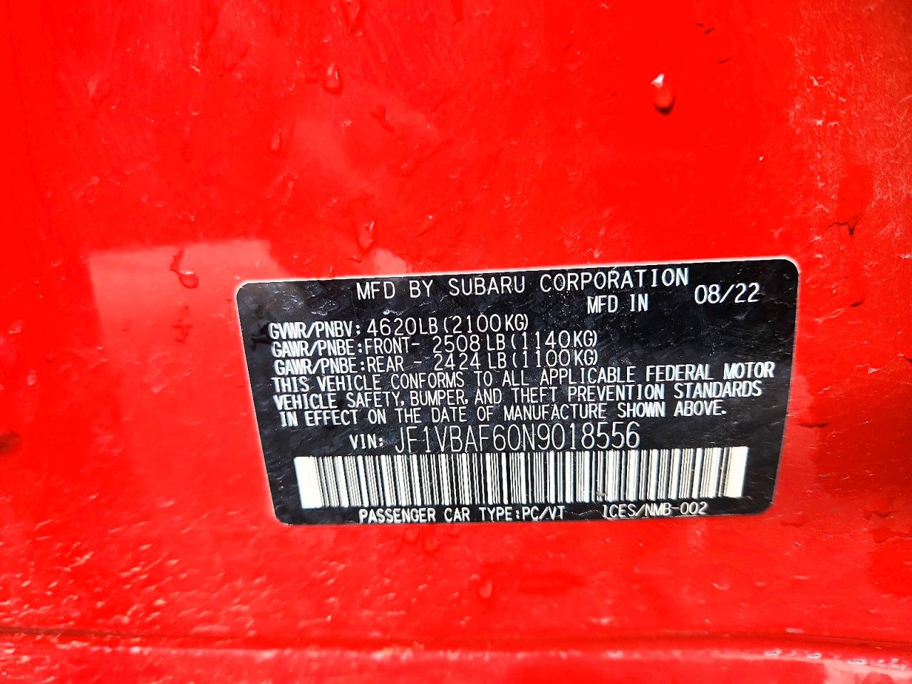 2022 SUBARU WRX PREMIUM photo 37