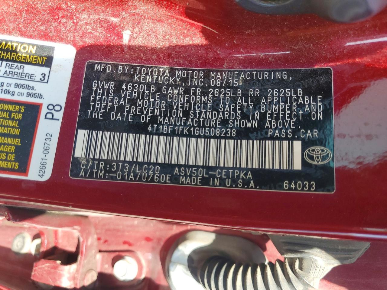 2016 TOYOTA CAMRY XSE photo 25