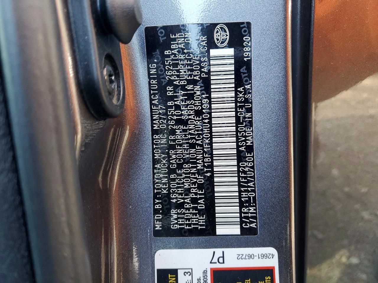 2017 TOYOTA CAMRY SE photo 34