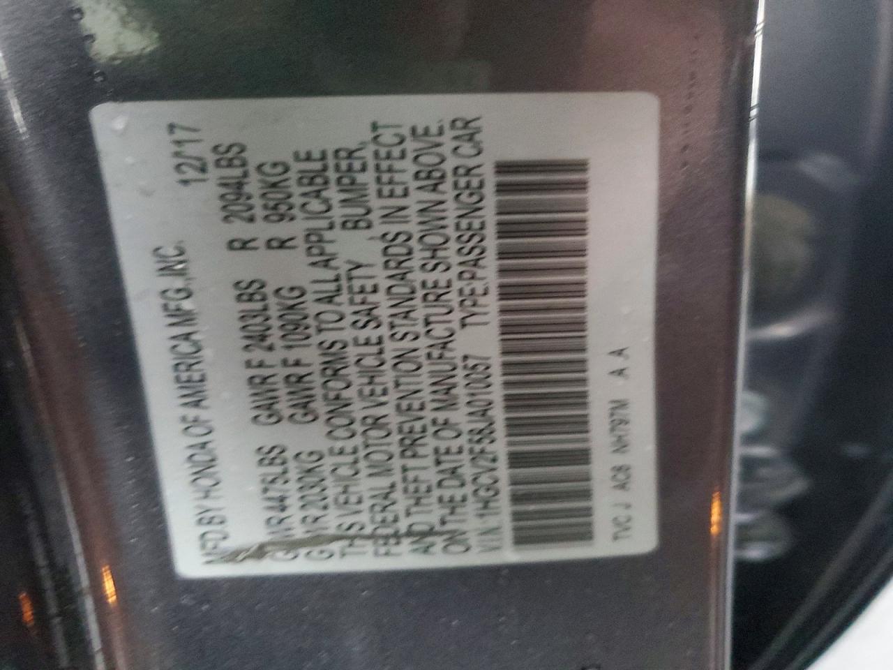 2018 HONDA ACCORD EXL photo 34