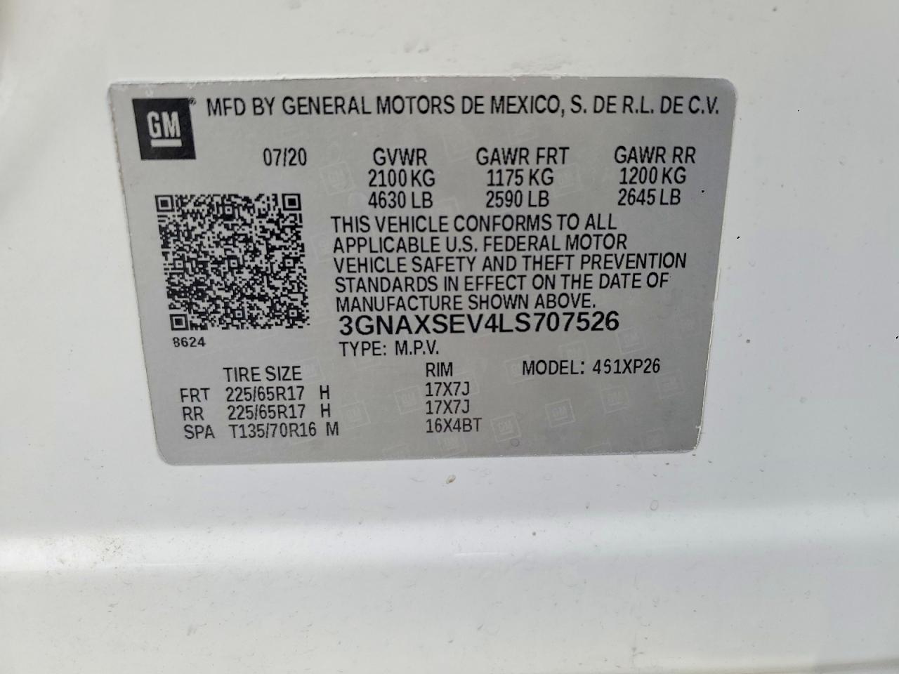 2020 CHEVROLET EQUINOX LS photo 12