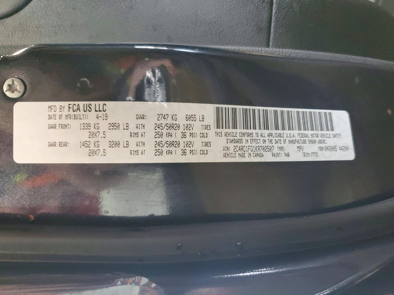 2019 CHRYSLER PACIFICA TOURING PLUS photo 25