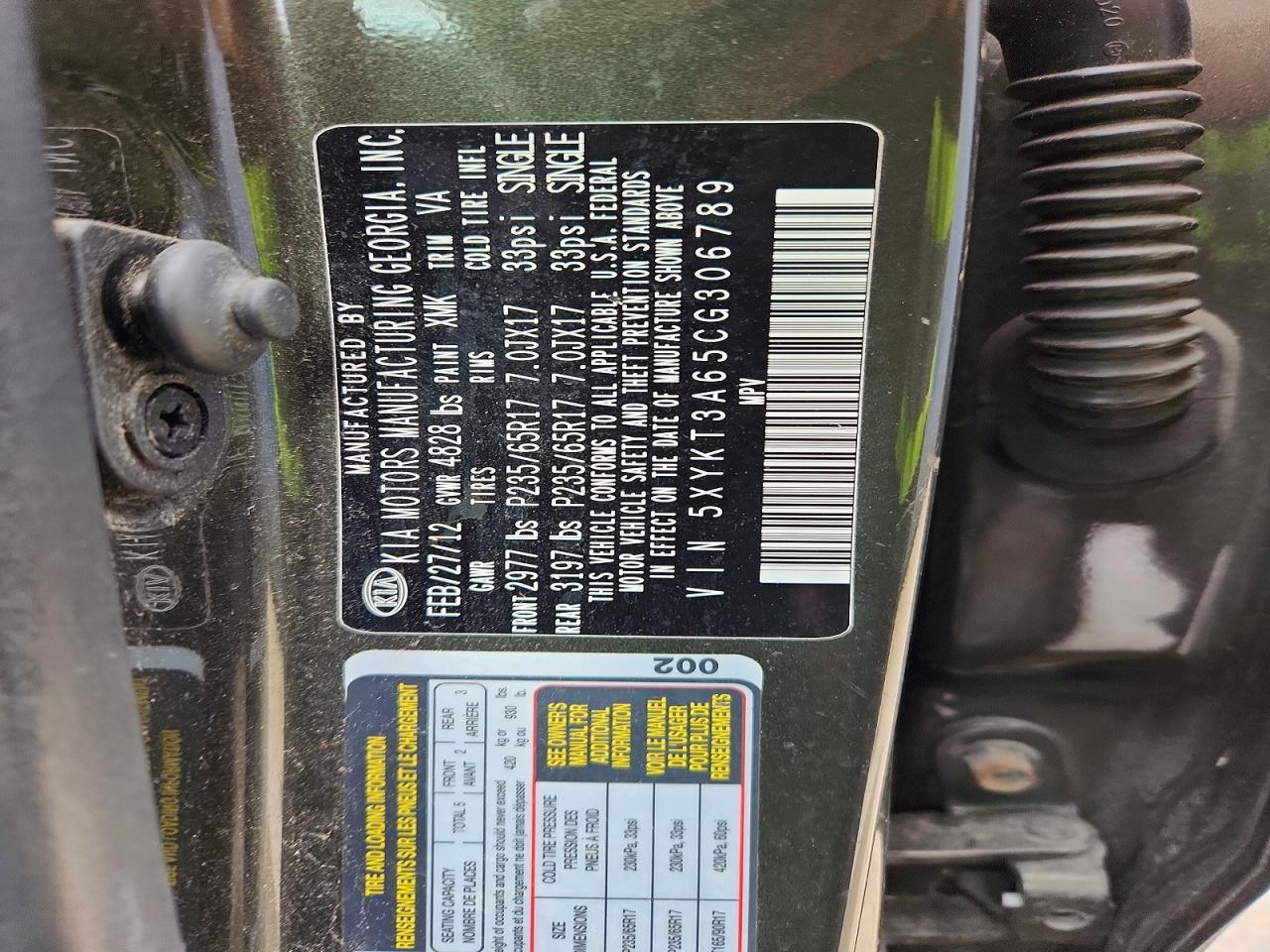 2012 KIA SORENTO LX photo 25