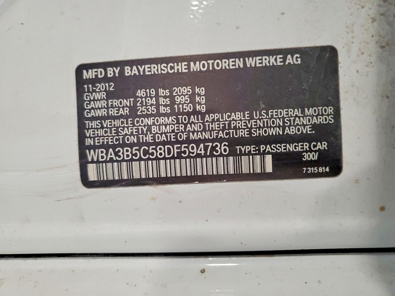 2013 BMW 328 XI SULEV photo 23