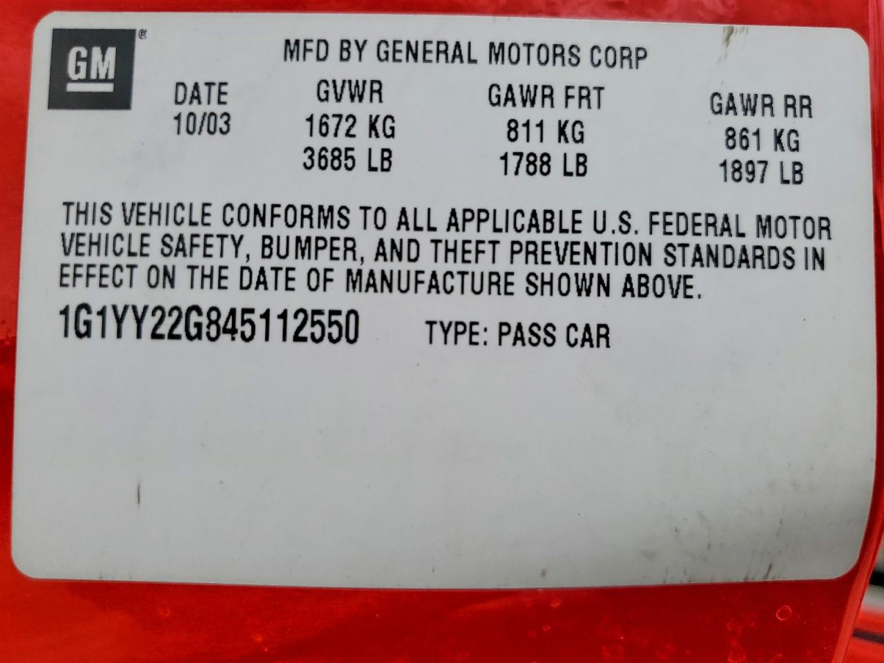 2004 CHEVROLET CORVETTE photo 34