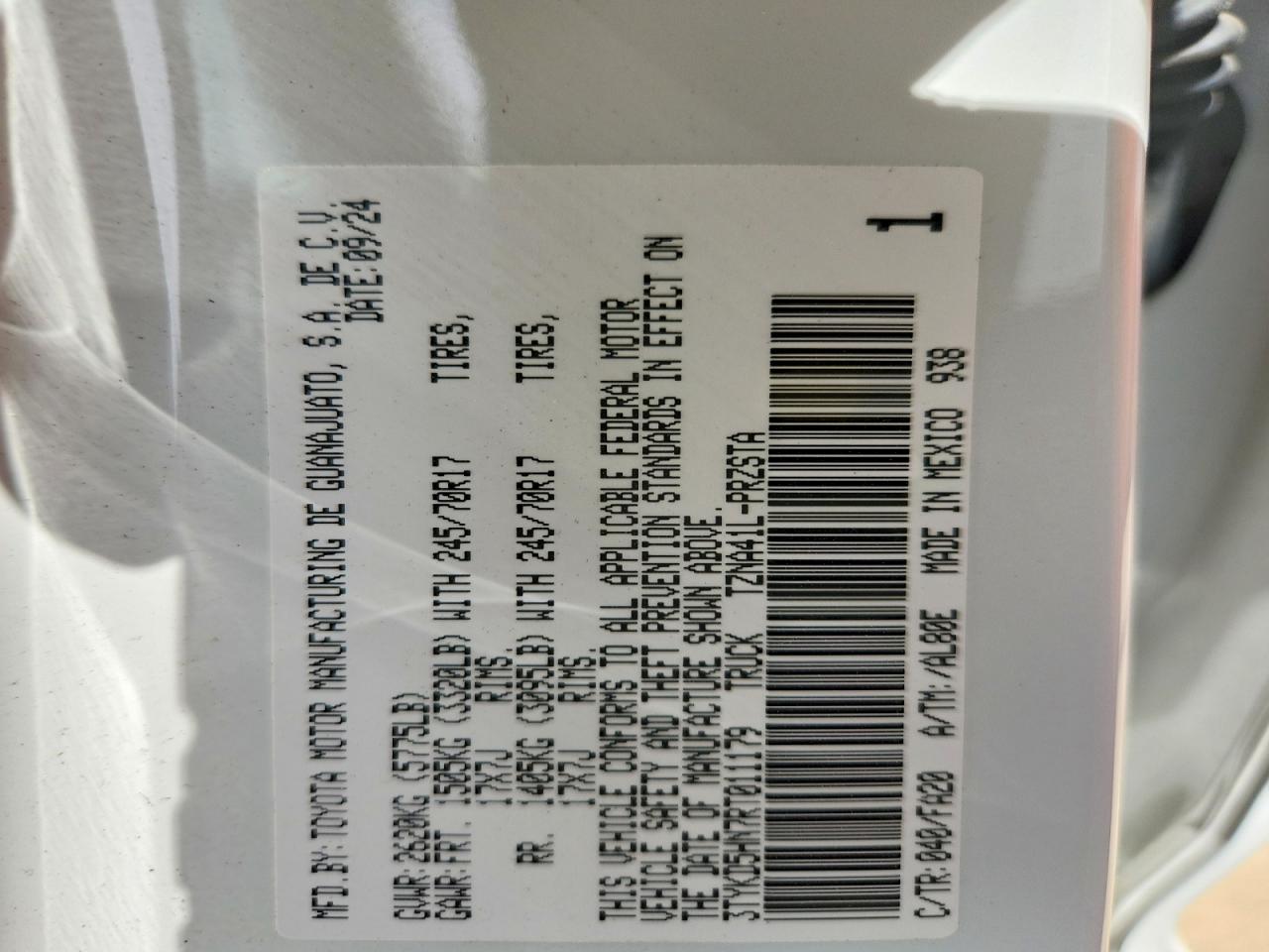 2024 TOYOTA TACOMA SR photo 23