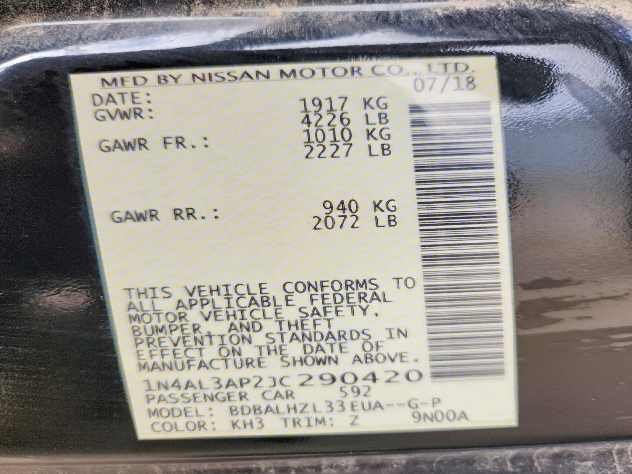 2018 NISSAN ALTIMA 2.5 S photo 23